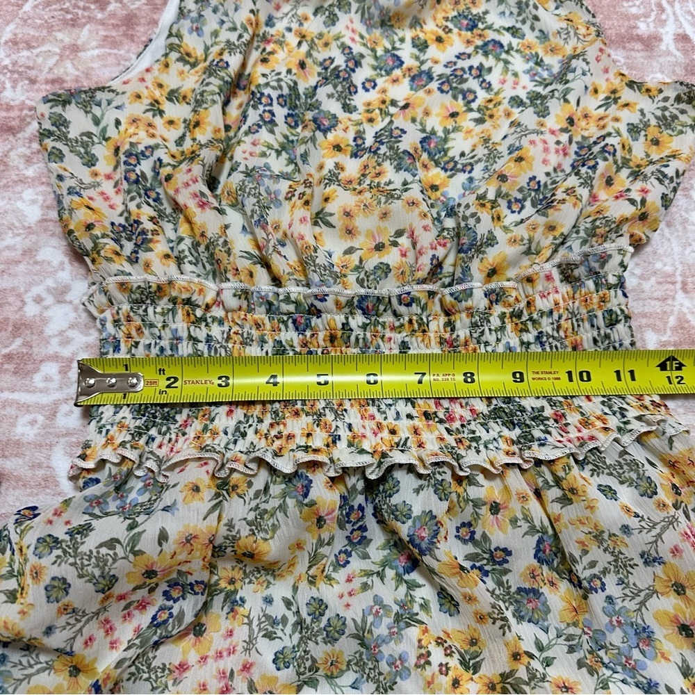 Floral Smocked Ruffle Summer High Neck Minidress 🌻 - Picture 7 of 9